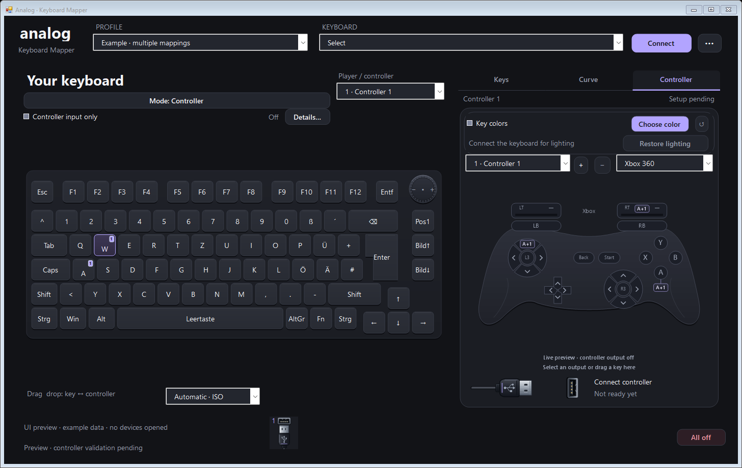 Controller and keyboard mapping preview