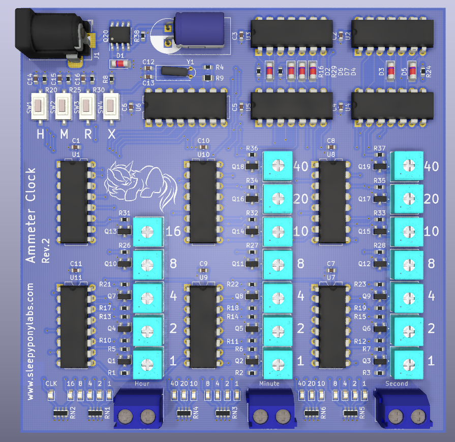 Ampmeter clock, from the project README