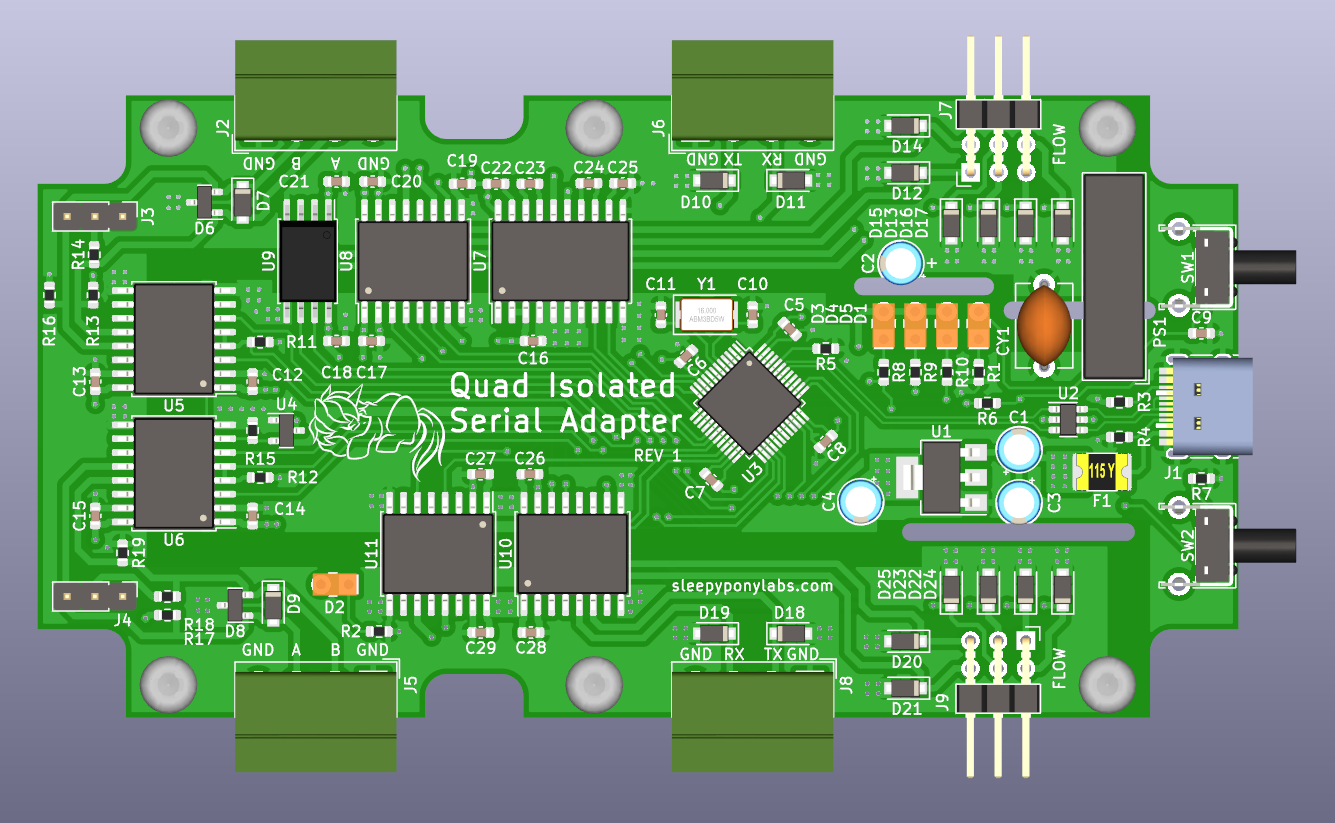 Isolated serial adapter, from the project README