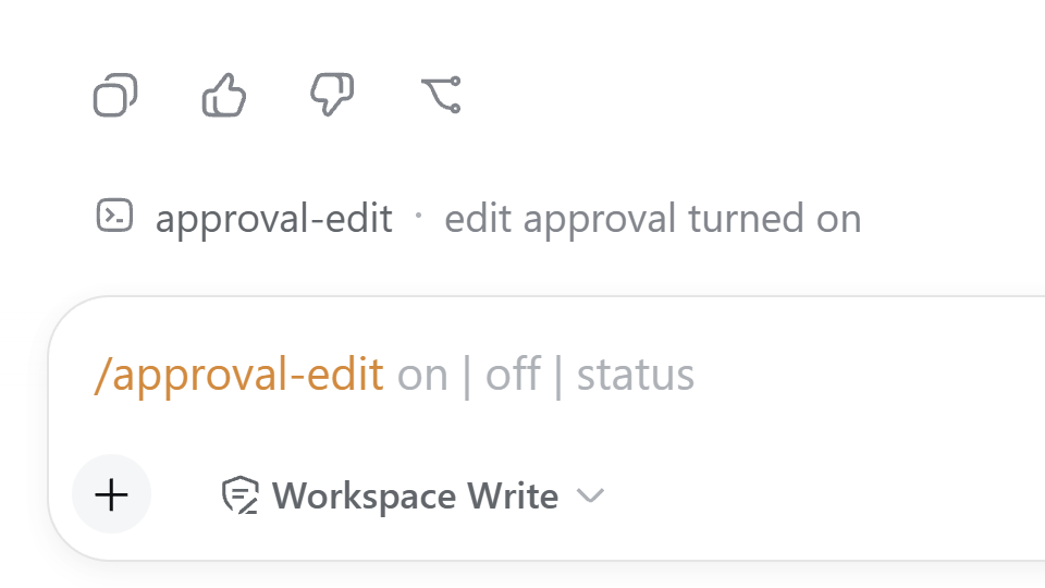 /approval-edit and /approval-bash slash commands