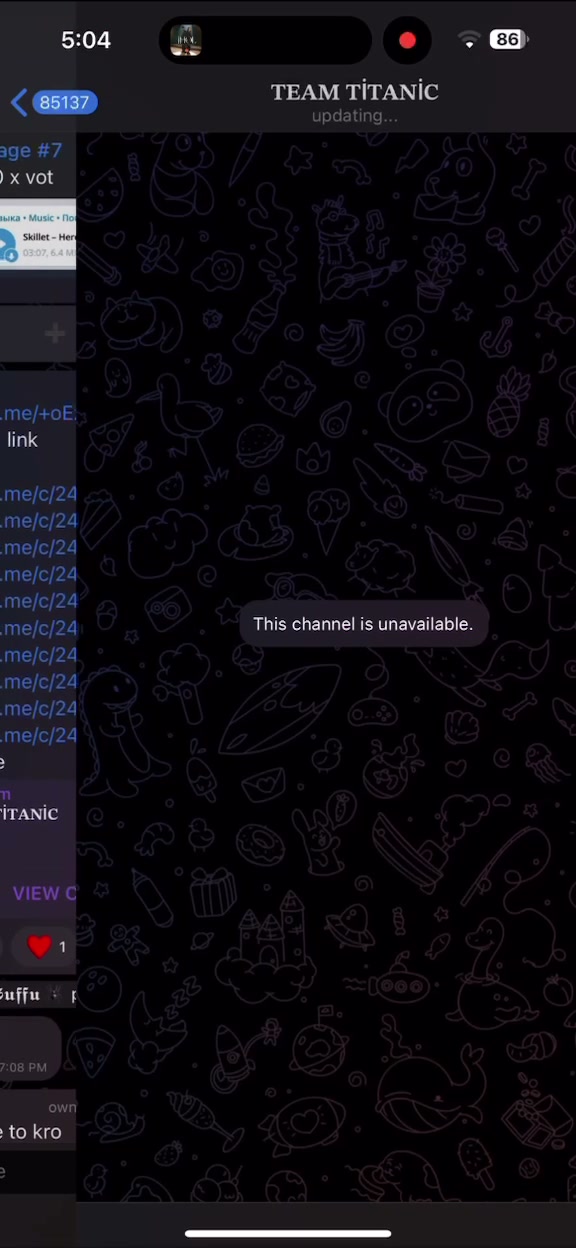 Team Titanic - Telegra, Channel Removal|Team Supreme🕷️!!