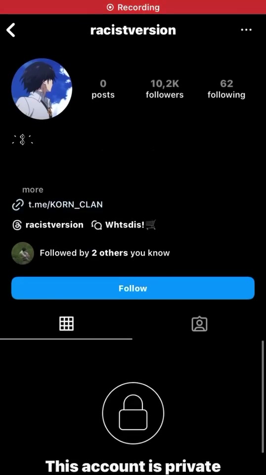 Team Korn - @racistversion Instagram Account Removal/Ban|Team Supreme🕷️!!