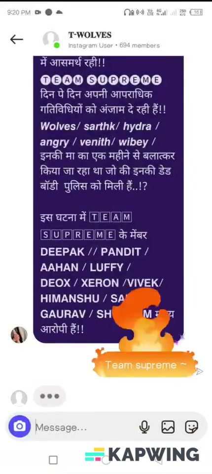 Team Wolves - Instagram Broadcast Channel Nuking clip|Team Supreme🕷️!!