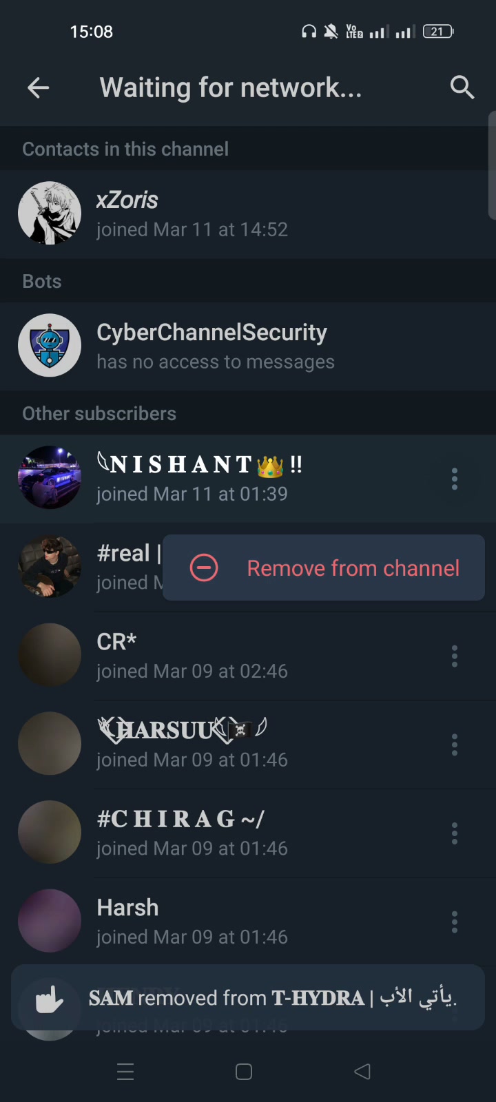 Team Hydra - Telegram Channel Nuked|Team Supreme🕷️!!
