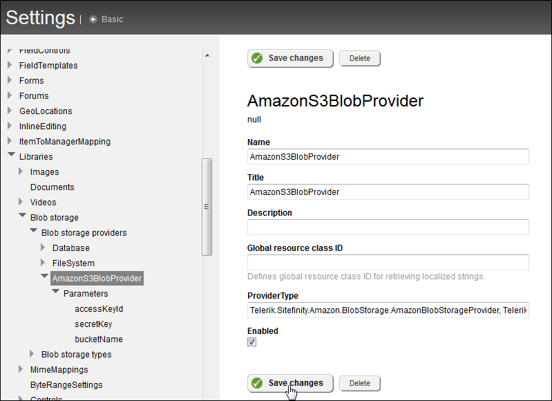 AmazonS3BlobProvider configured