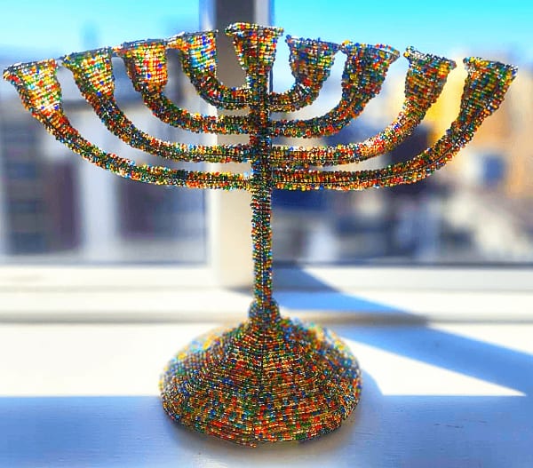 Beaded Chanukah Holder