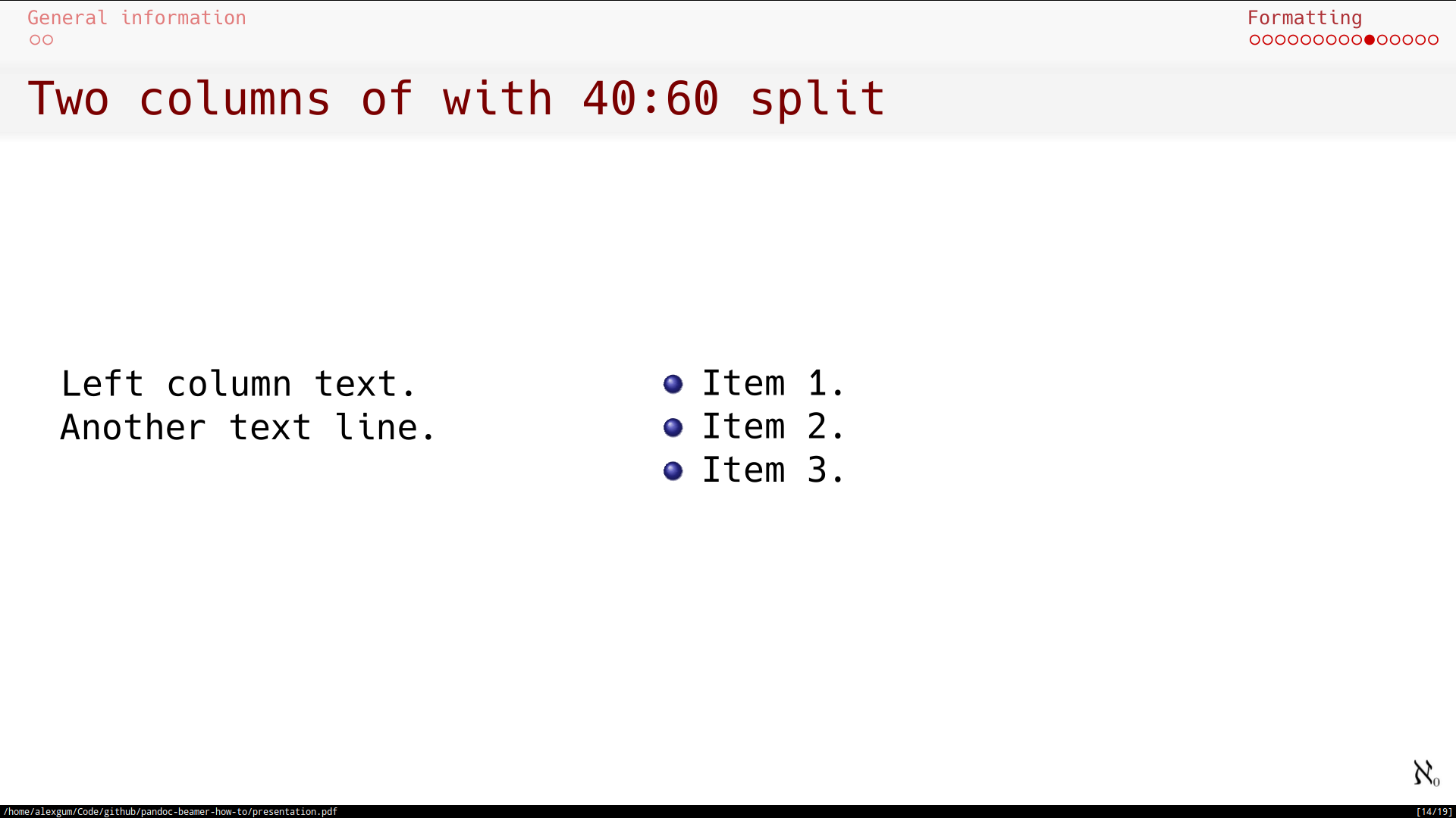 Two columns of 40:60 split