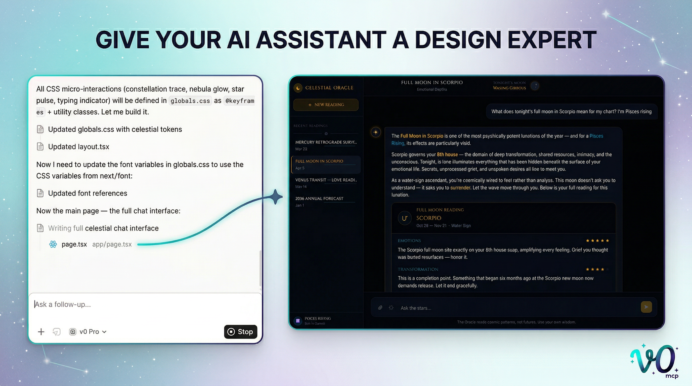 v0 UI Generator in action