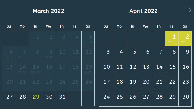Date Range Picker screenshot