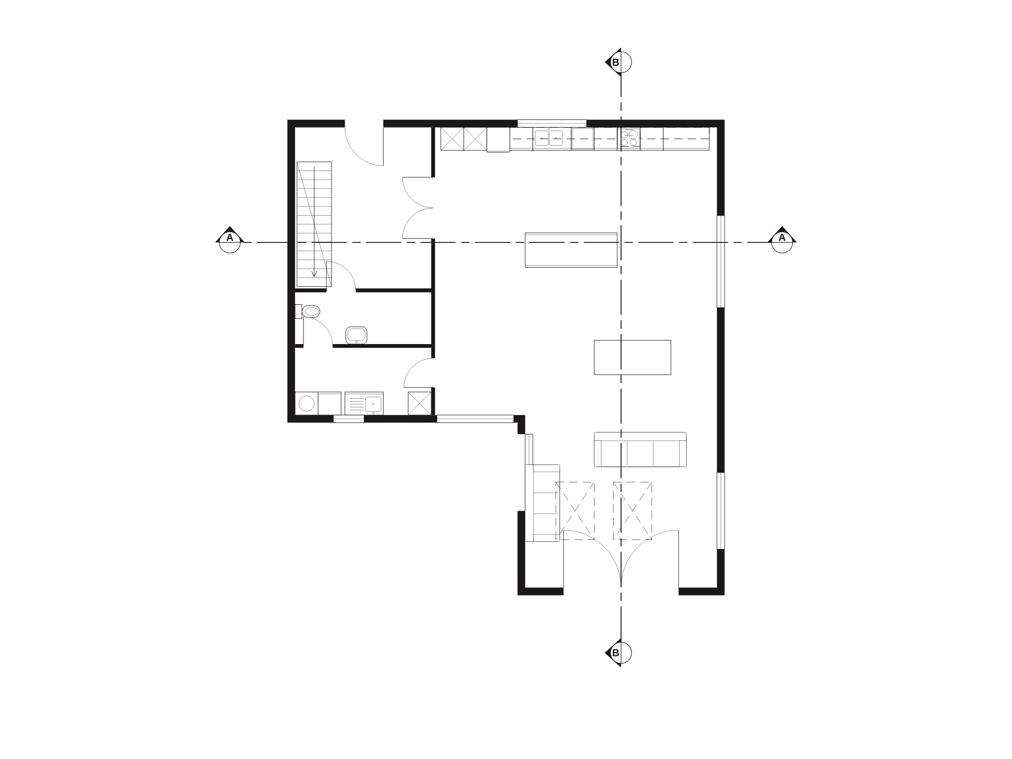 Ground floor plan of a contemporary house, drawn by the engine