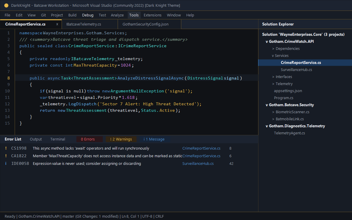 Error List & Diagnostics