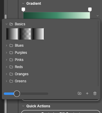 Properties dropdown