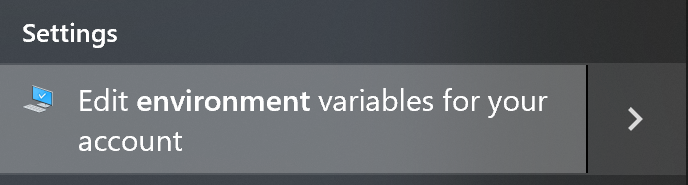 Edit environment varioables for your account