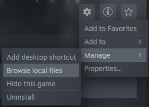 Steam - Manage - Browse Local Files