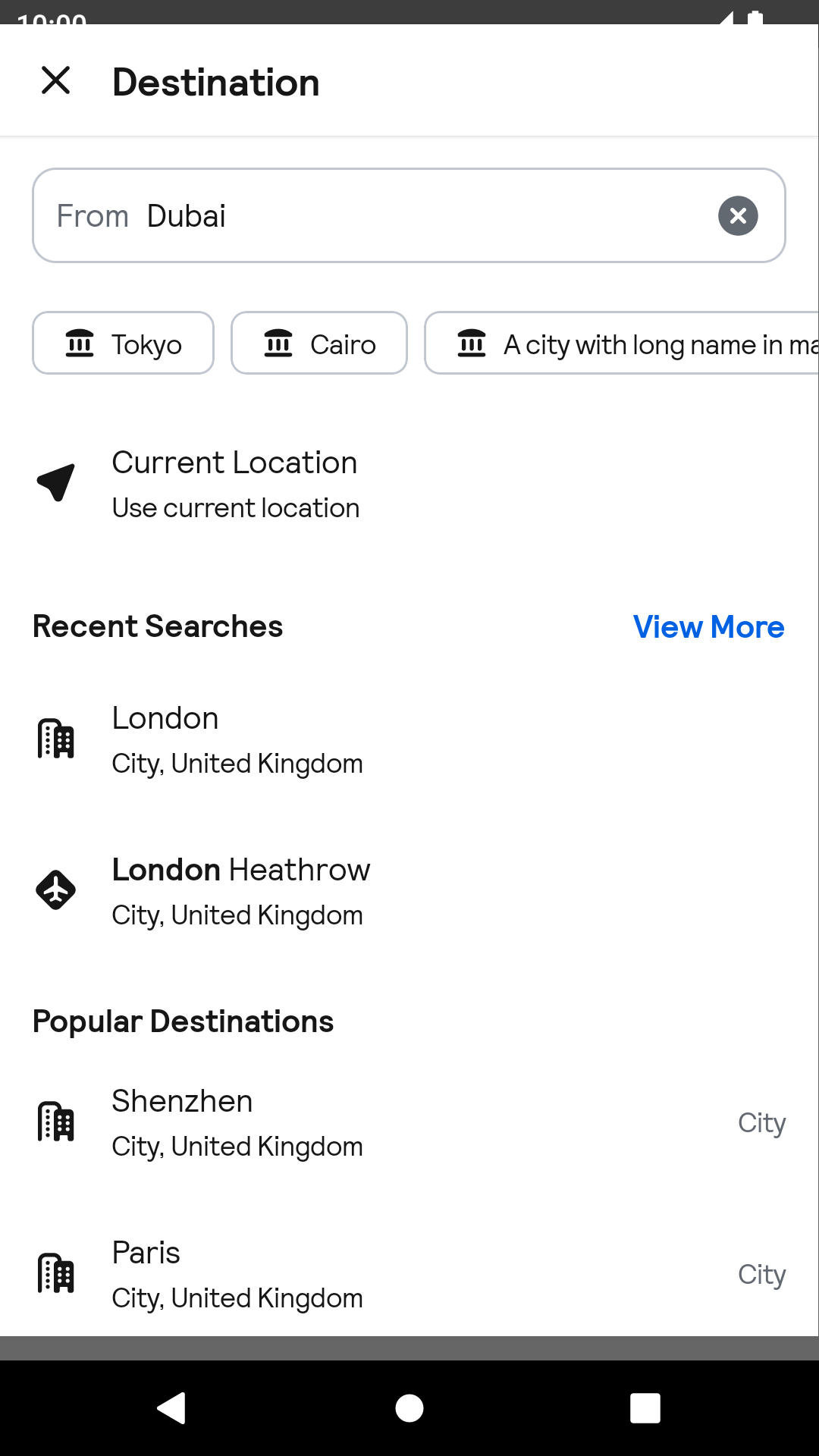 AppSearchModal component with text before search field