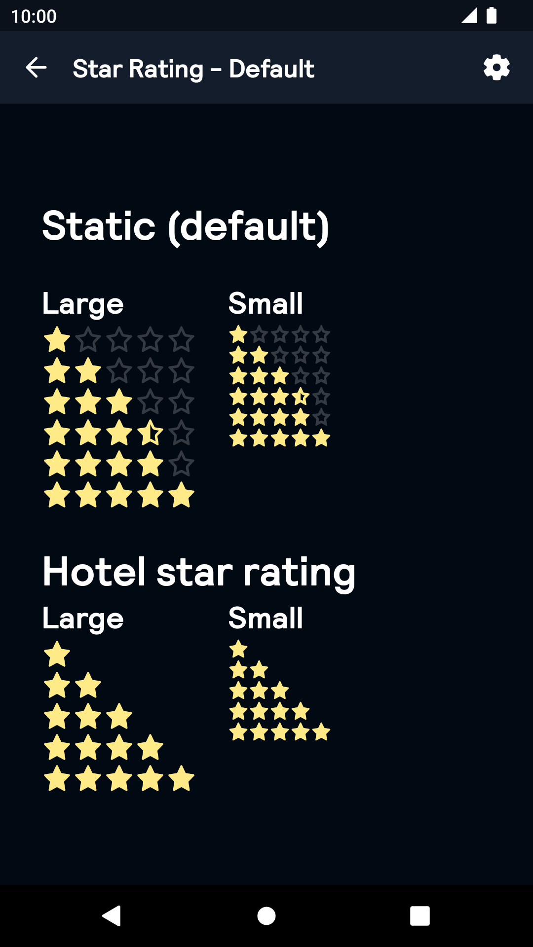 Star Rating component - dark mode
