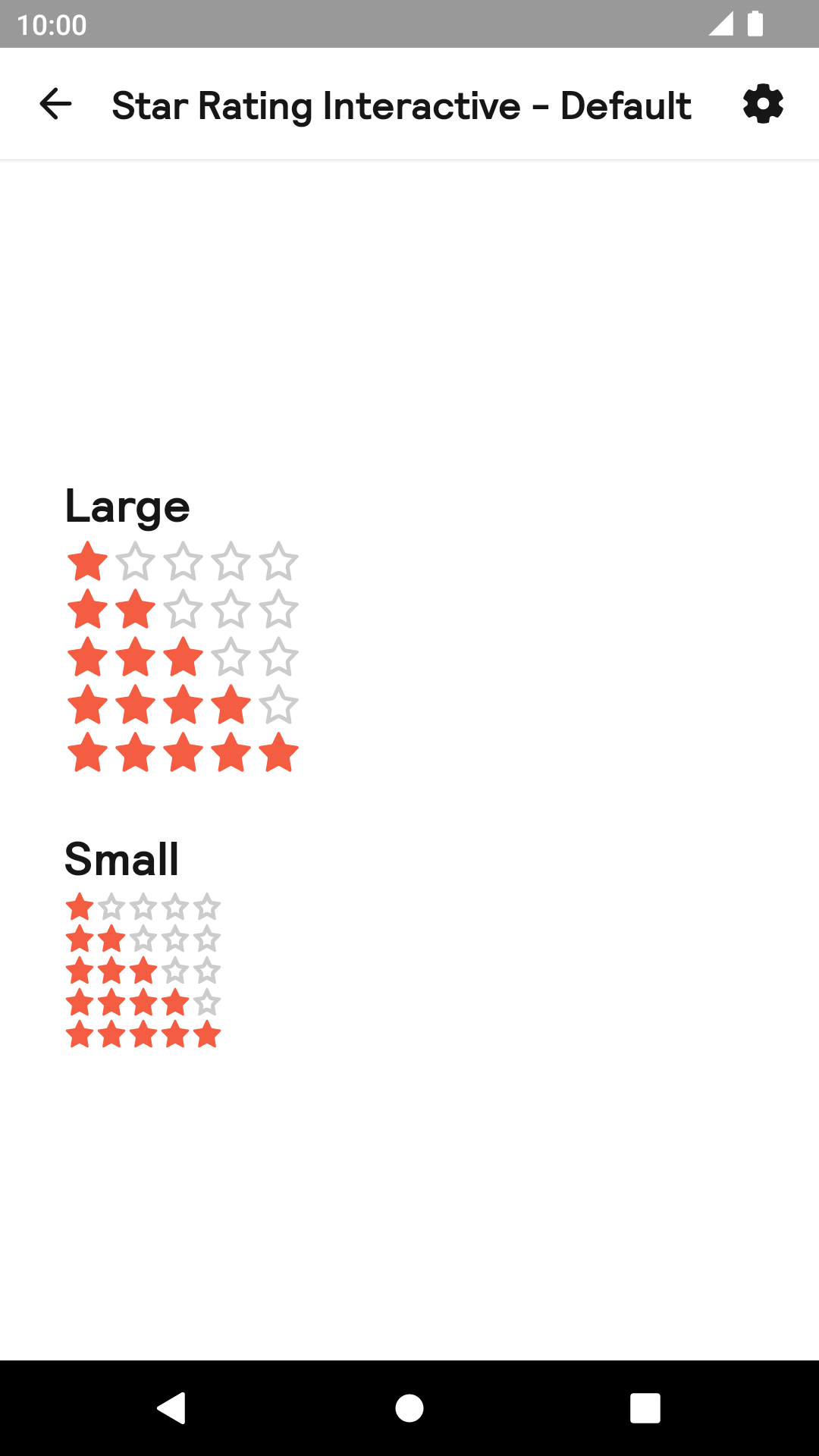 Interactive Star Rating component