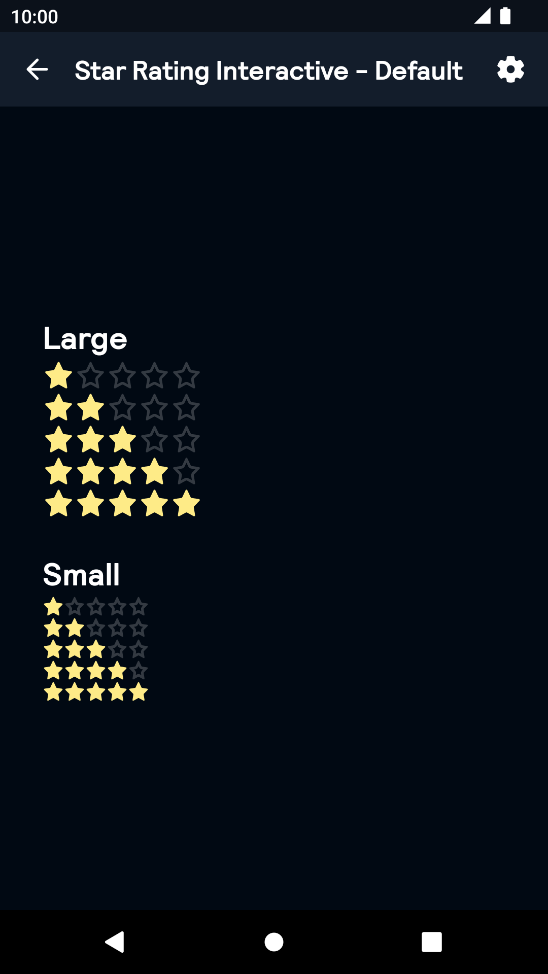 Interactive Star Rating component - dark mode