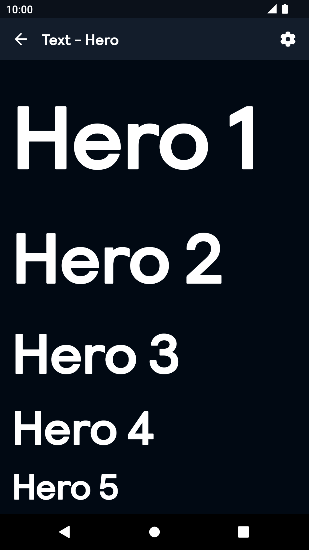 Hero Text component - dark mode