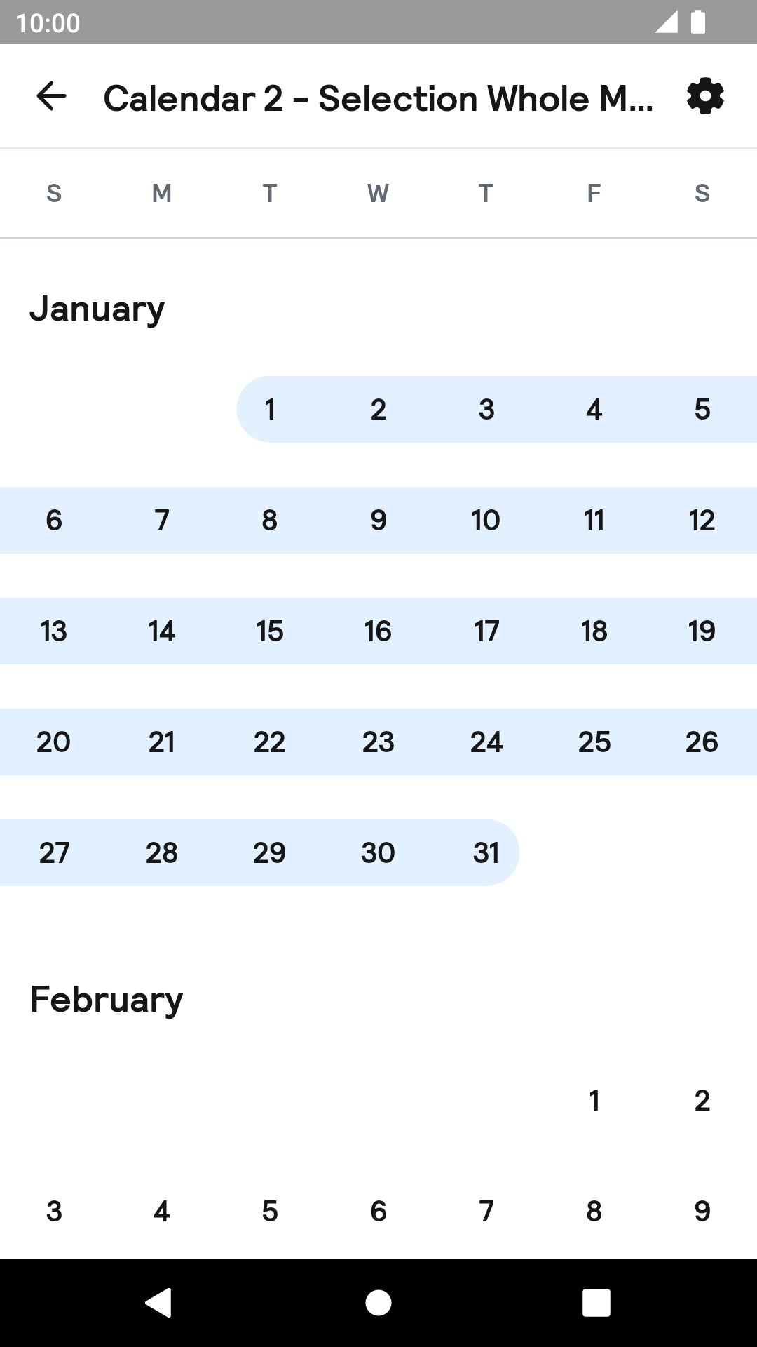 Month Calendar2 component