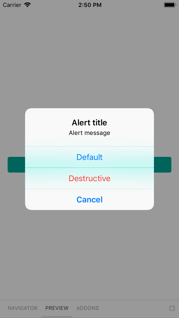 bpk-component-alert three-button iPhone 8 simulator