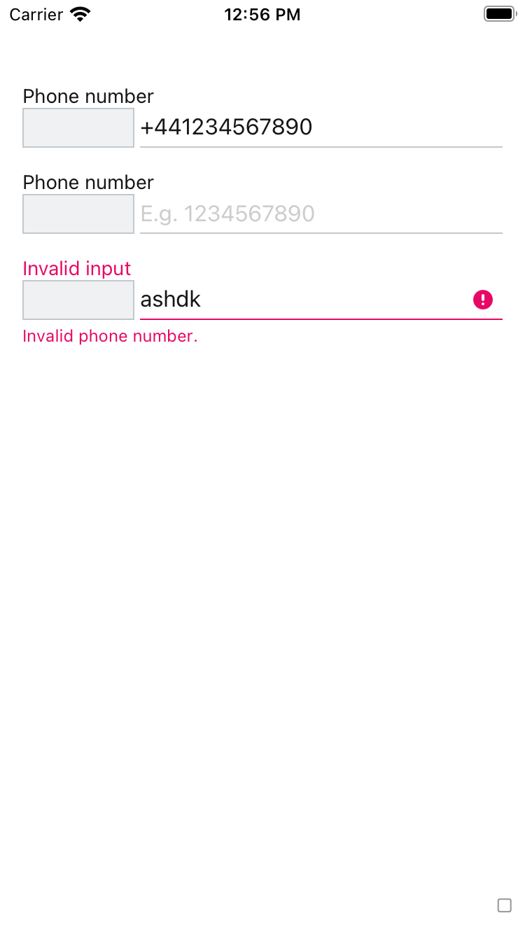 bpk-component-text-input text-inputs iPhone 8 simulator