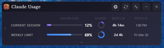 Claude Usage Widget - Main