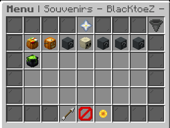 Exemple de collection avec des souvenirs obtenus et manquants