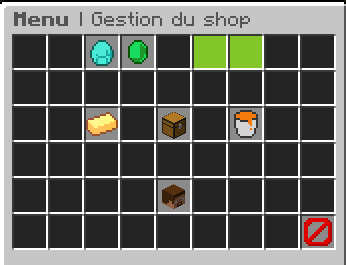 Menu de gestion du market côté propriétaire
