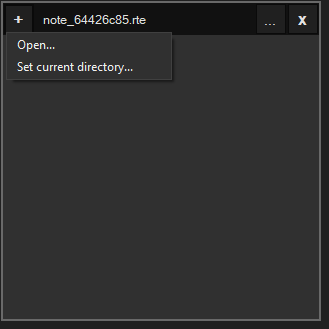 Plus button context menu screenshot