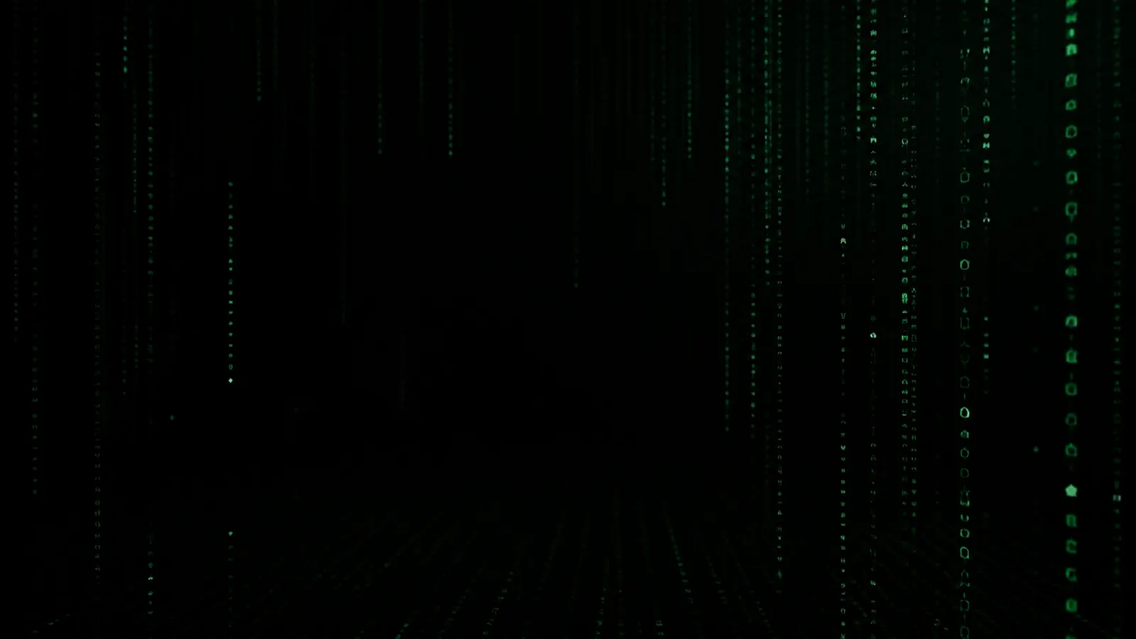 Abstract green digital rain on black