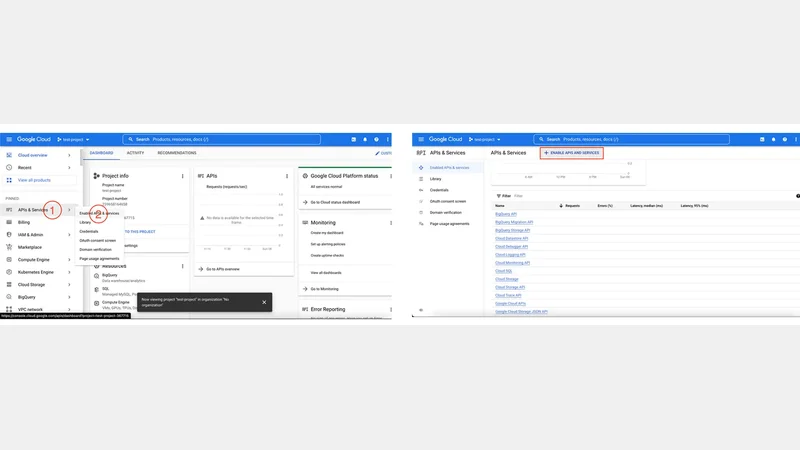 Create credentials in Google API