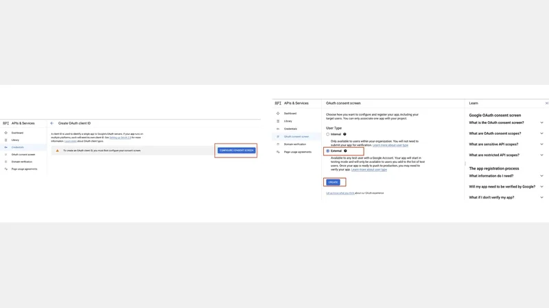 Configure consent screen