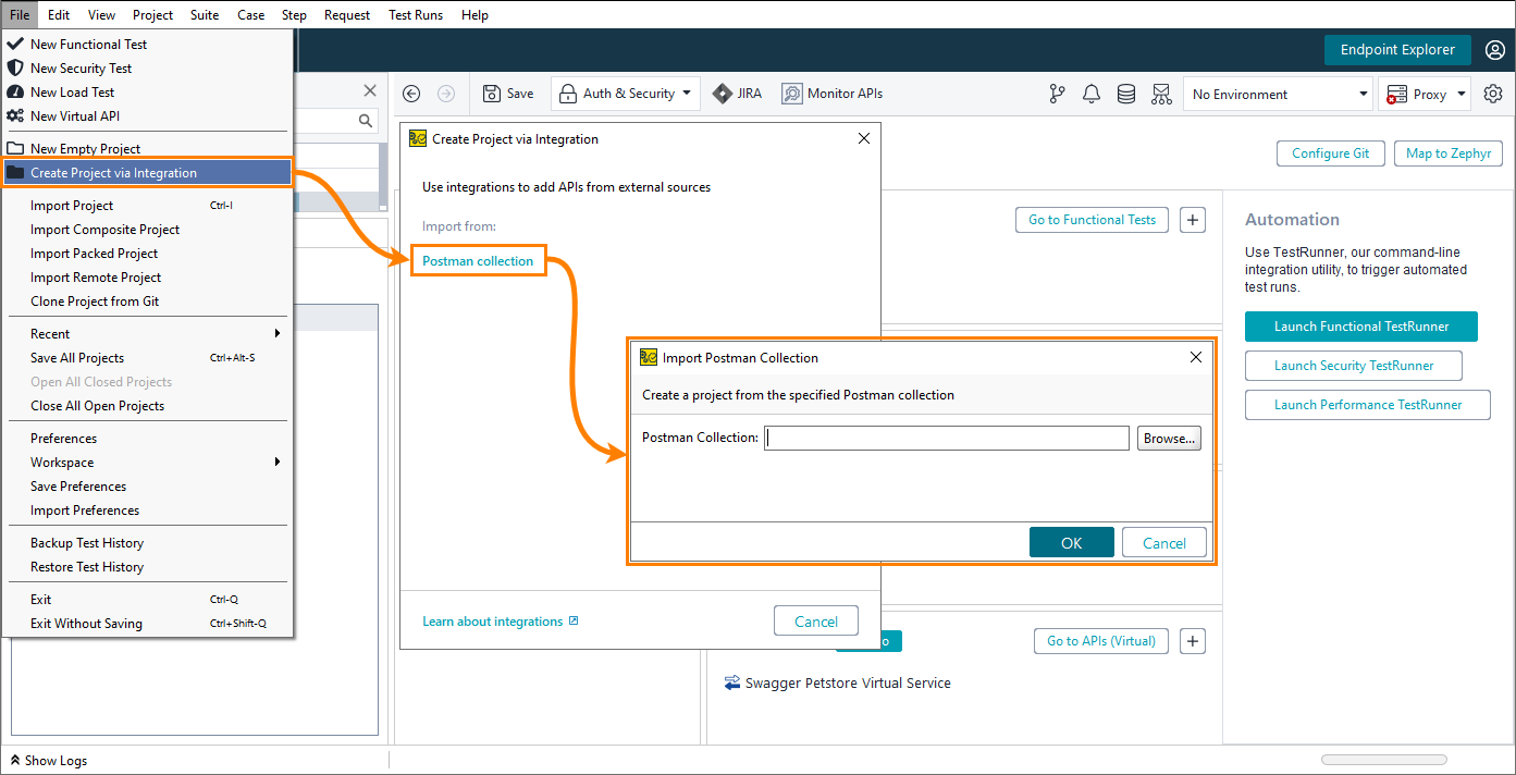 Import postman collection