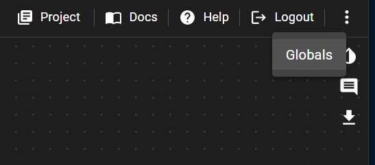 Globals menu