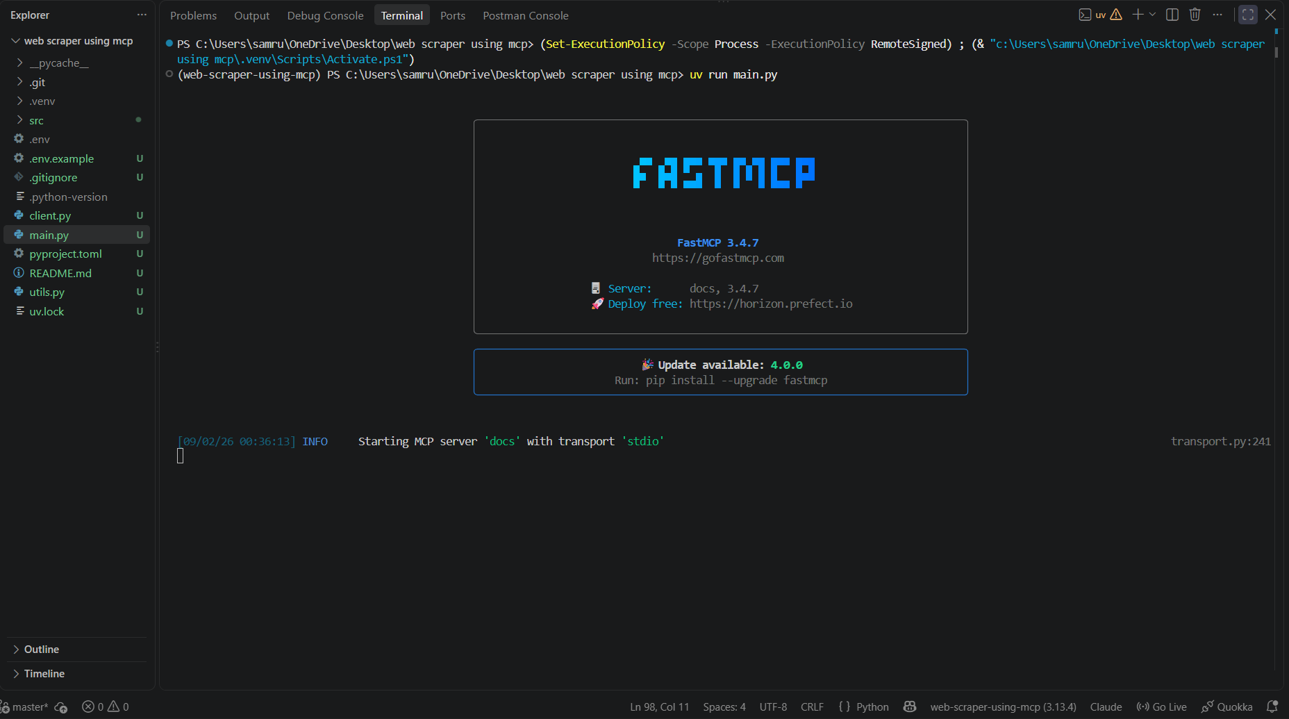 Server running