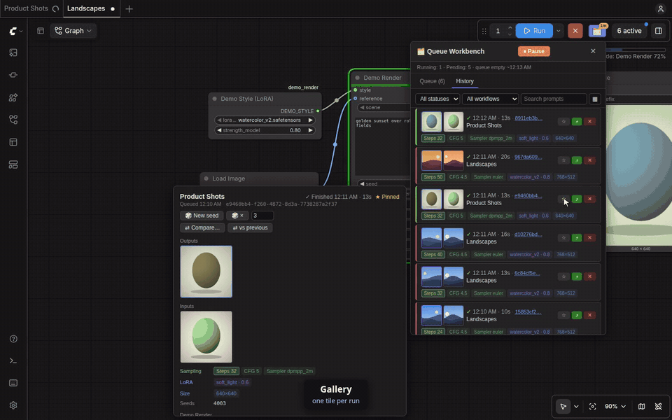 Gallery grid and full-screen viewer
