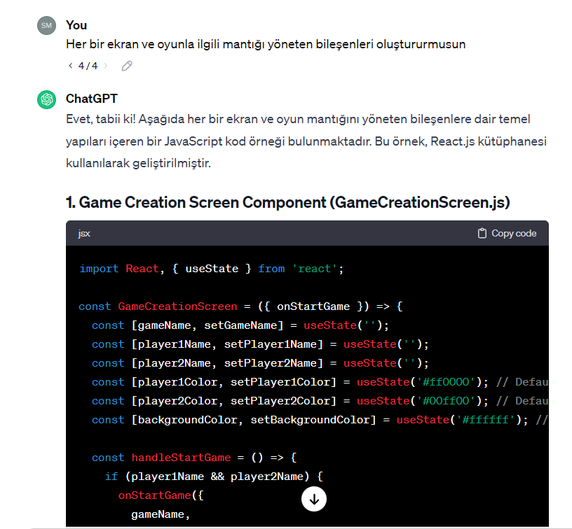 Game Create Screen