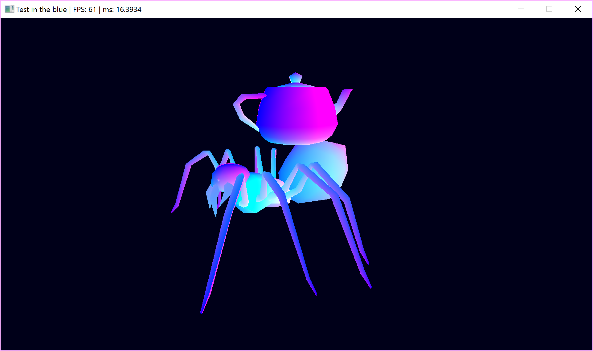 Rendering of a spider and teapot model