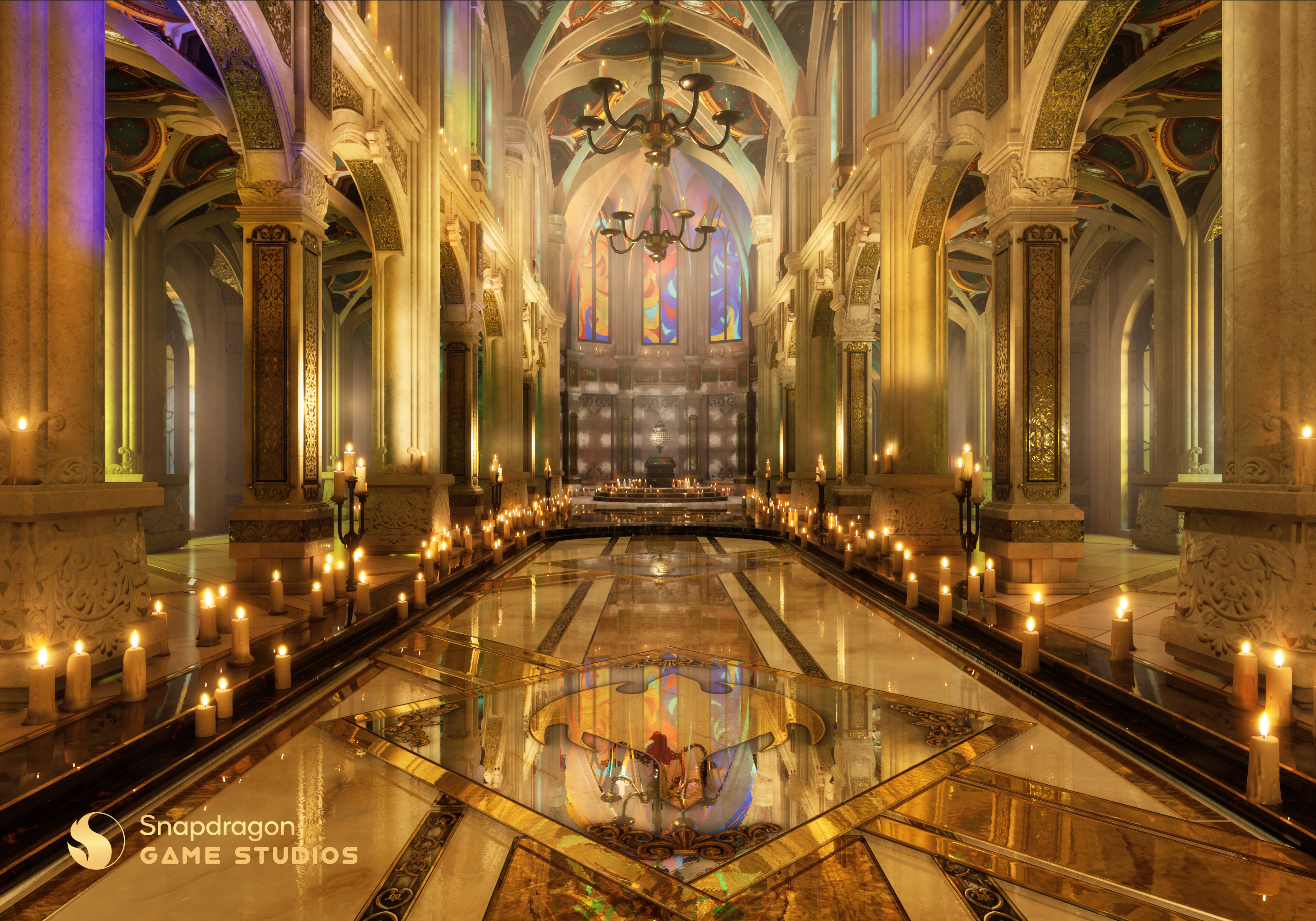 Adreno™ Neural Fusion rendered sanctuary scene