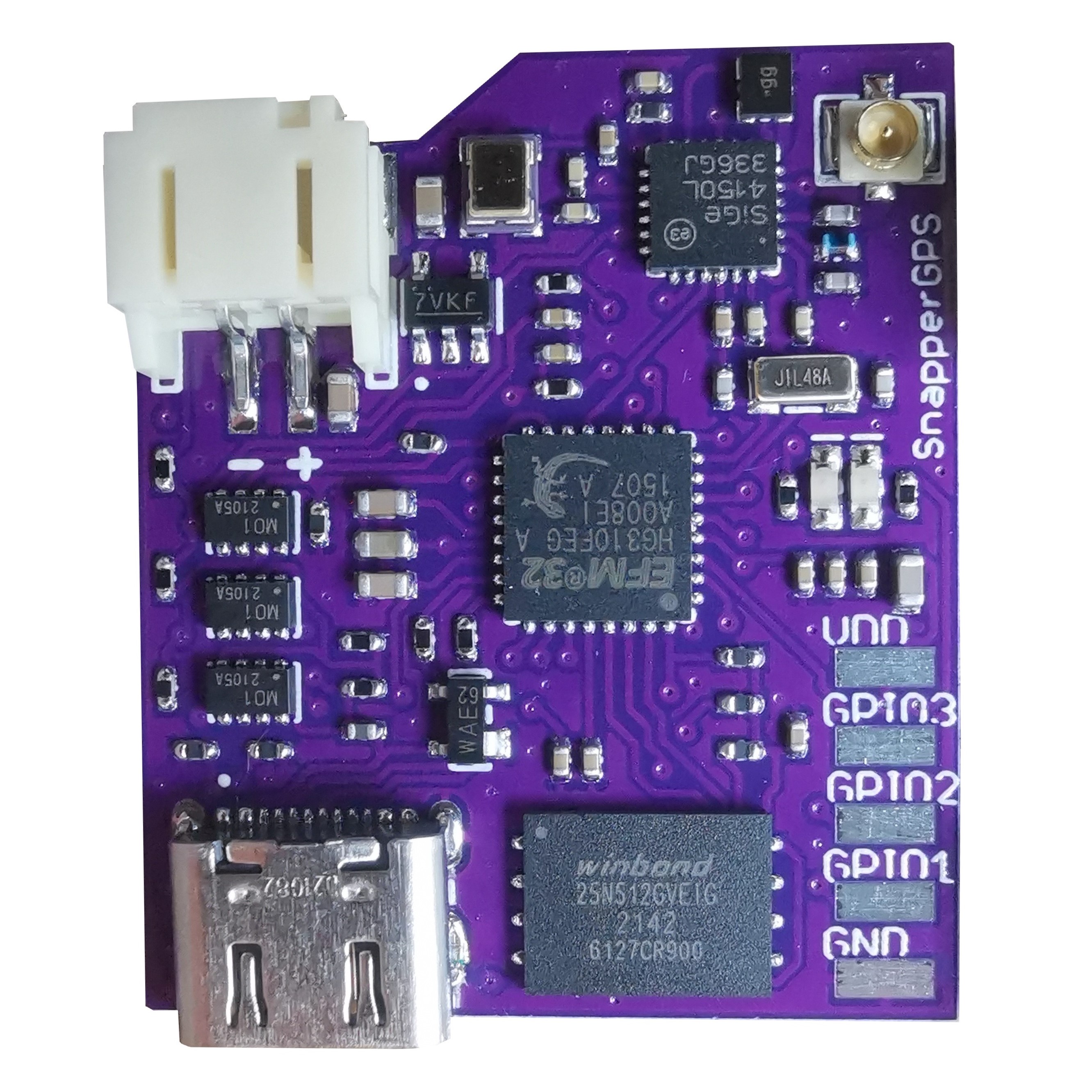 Assembled SnapperGPS PCB