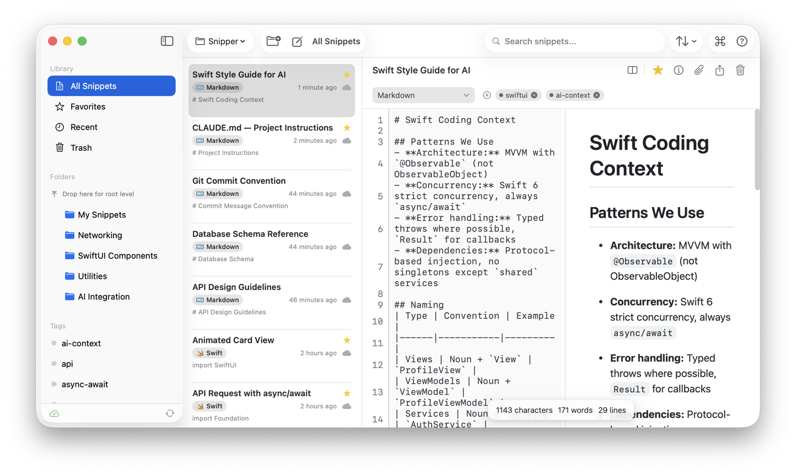 SnipperApp 3 — code snippet manager for macOS