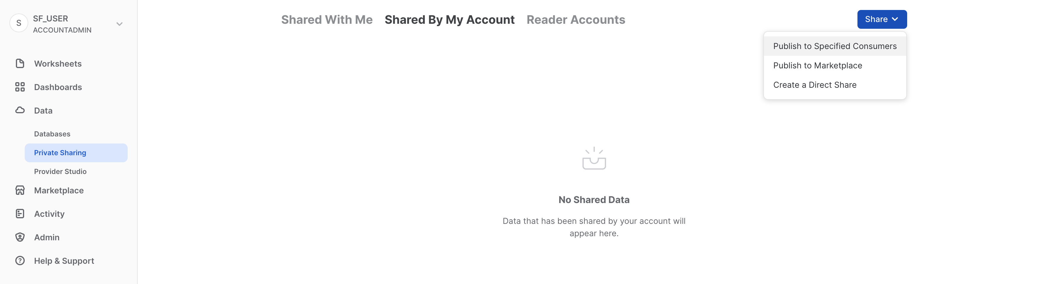アウトバウンド共有ボタン