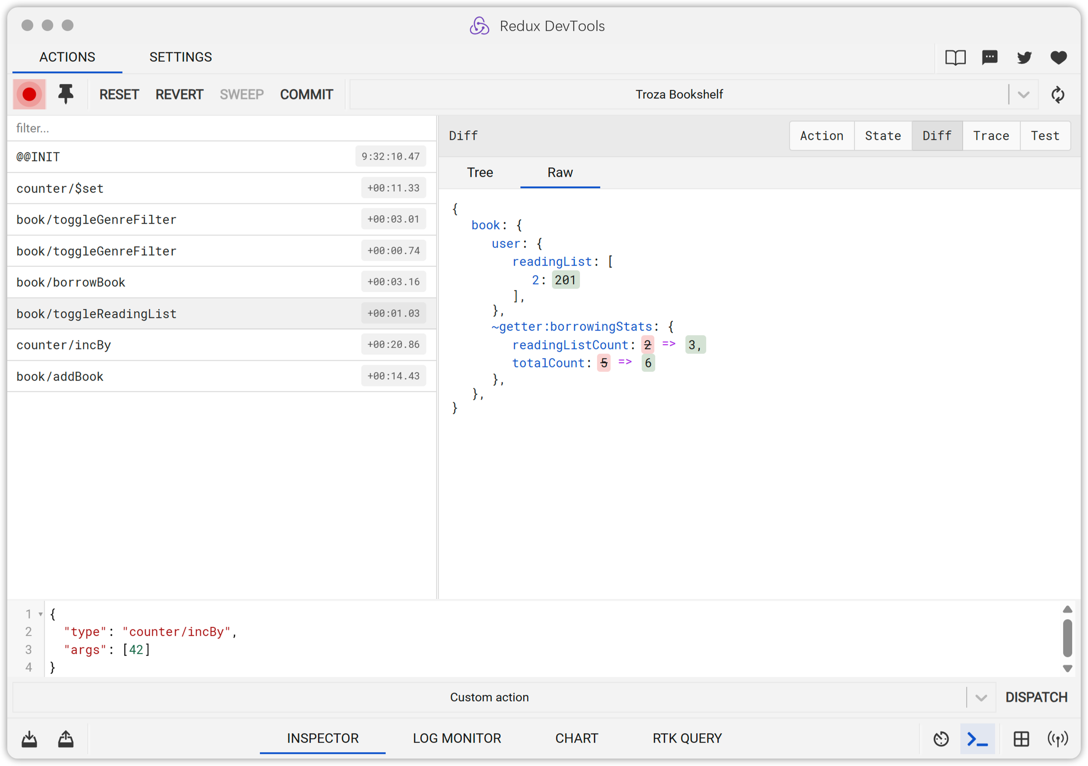 DevTools middleware screenshot