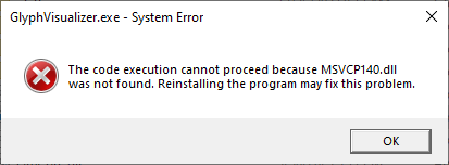 Missing dll error popup