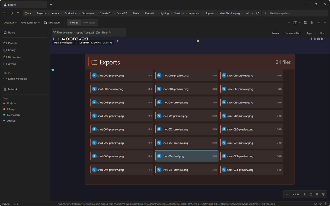 Navigating between already colored folders through the Tags sidebar