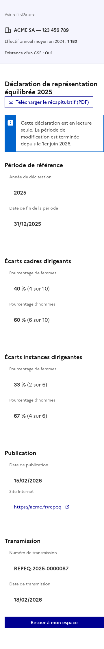 Page consultation mobile