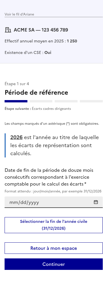 Étape 1 Période de référence mobile